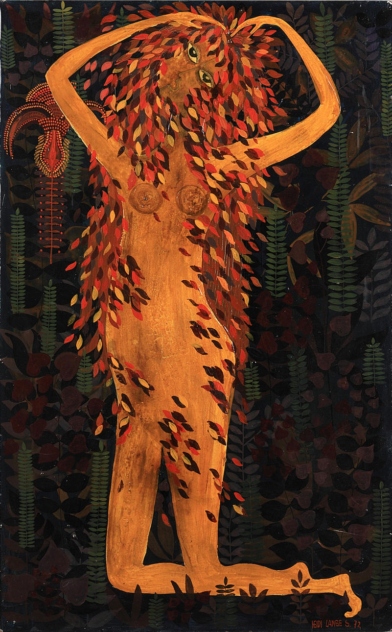 HEIDI LANGE, model, signed, acrylic on Board. Art - Paintings