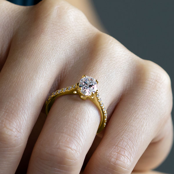 K18YG プレイズ オーバルカット ダイヤモンド エタニティタイプ リング