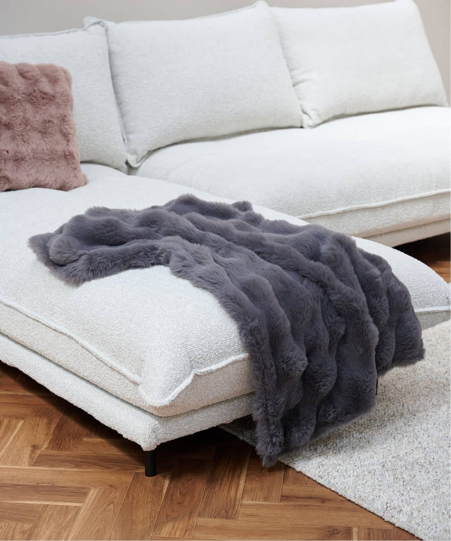 FUR BLANKET S 71X120 フェイクファー ブランケット（ブランケット