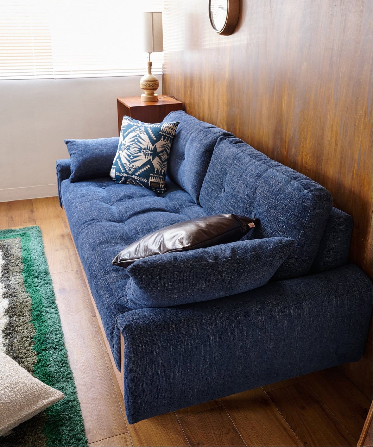 大型商品》WINDAN Feather SOFA 2nd NAVY ウィンダンフェザーソファ