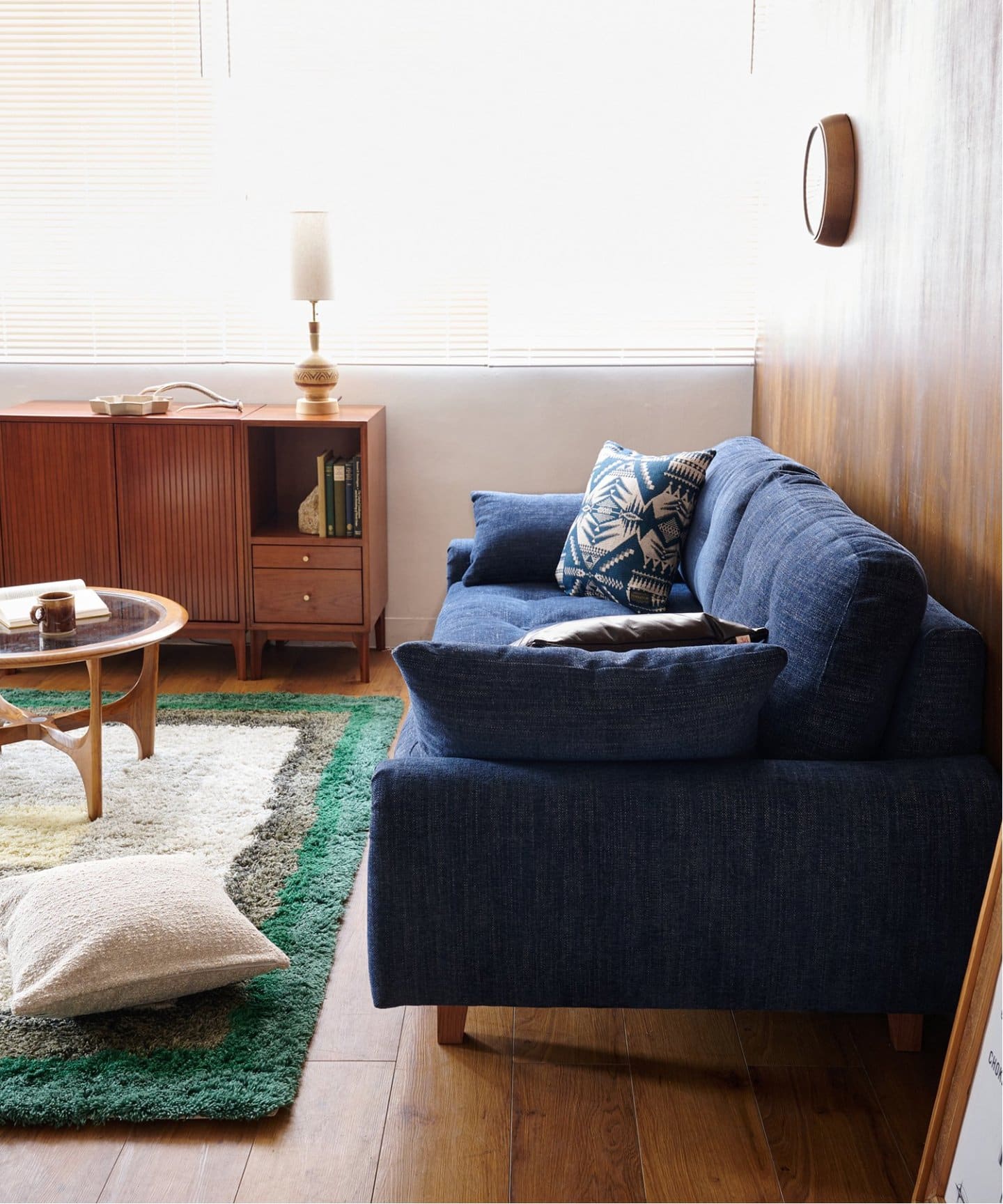 大型商品》WINDAN Feather SOFA 2nd NAVY ウィンダンフェザーソファ