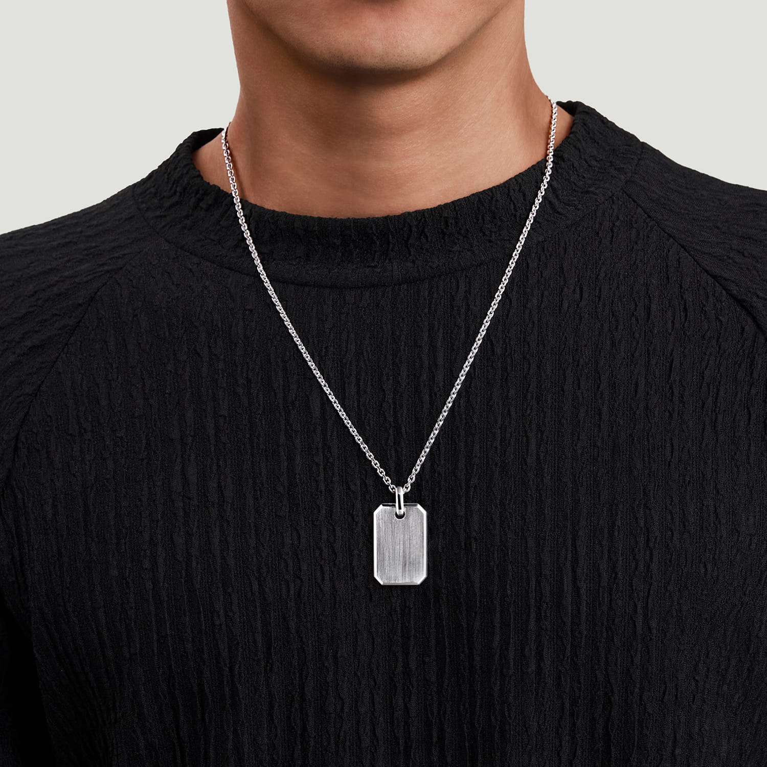22 Inch 925 Sterling Silver Dog Tag Pendant Necklace @ $625. Shop