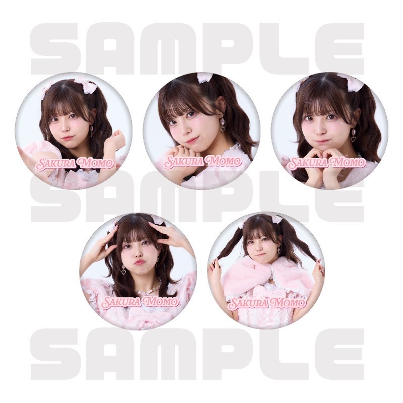 さくらももパッケージ（サイン入りチェキ1枚、アクスタ2種、缶バッチ