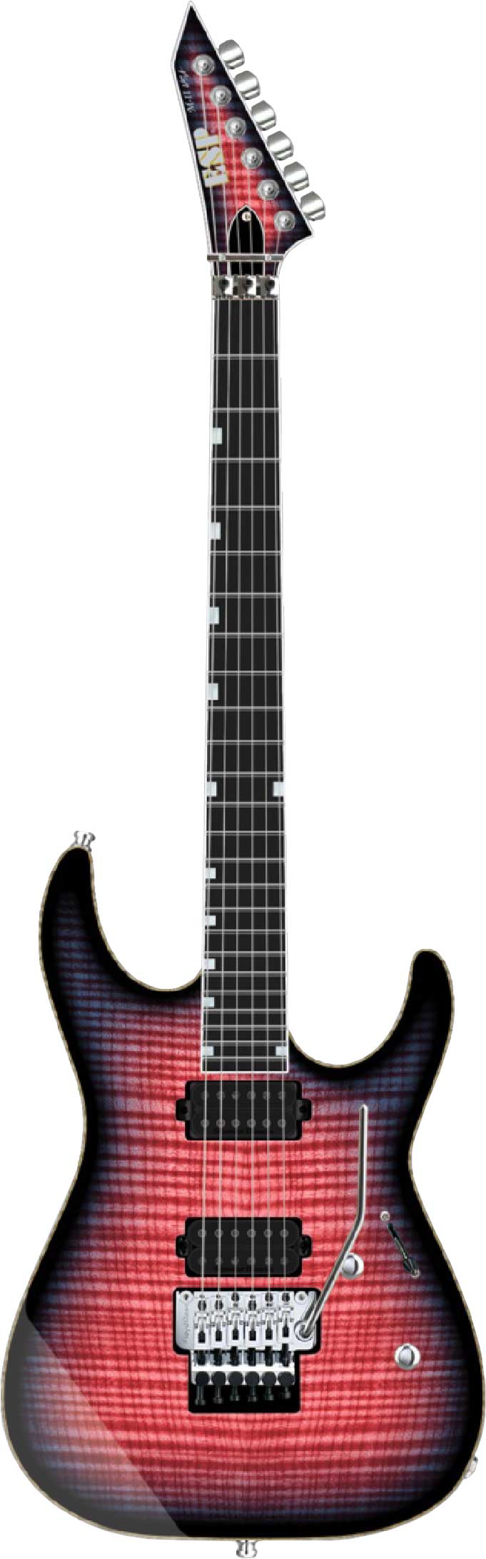 ESP USA M-II NTB FR Seymour Duncan Flame Maple Blue Rose