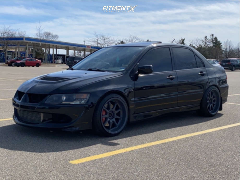 2003 Mitsubishi Lancer Evolution with 18x10 Work Xd9 and Hankook