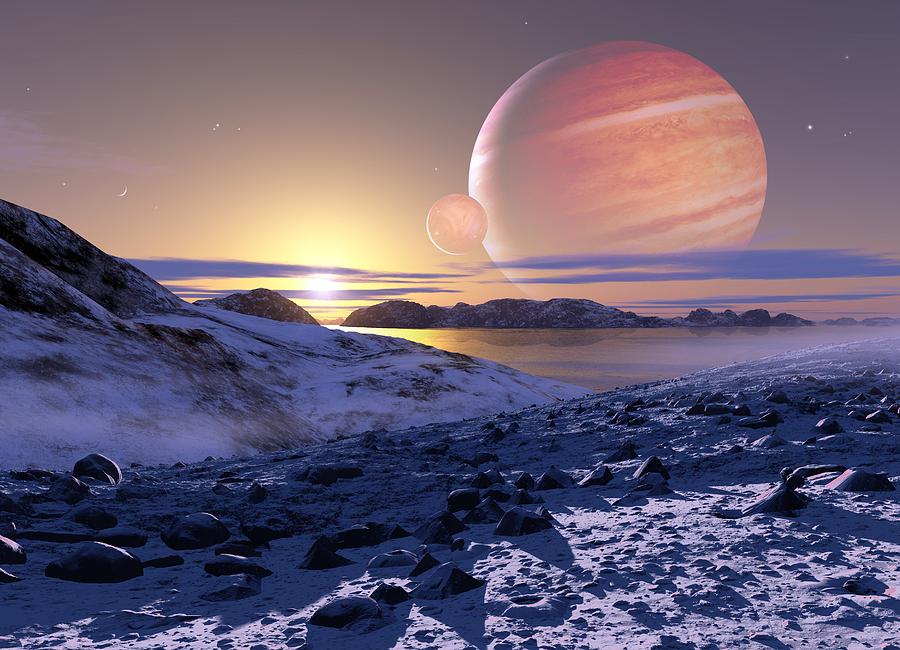 Jupiter From Europa, Artwork by Detlev Van Ravenswaay / Science
