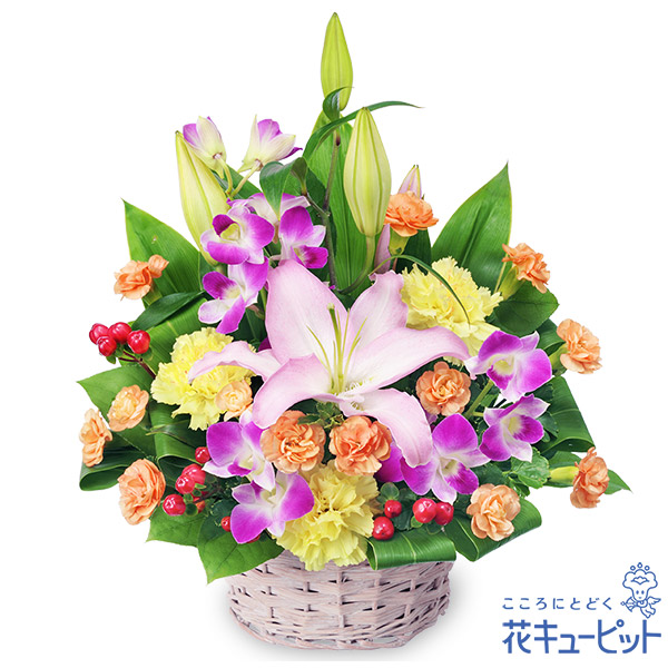 ユリの豪華なミックスアレンジメント - フラワーアレンジメント