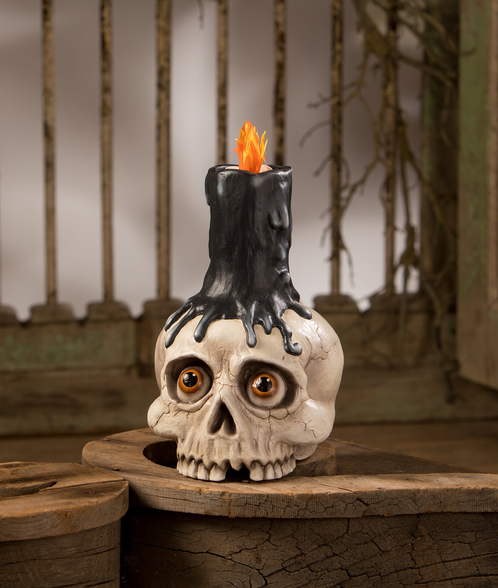 Skull Candle Holder - all halloween | Bethany Lowe Designs