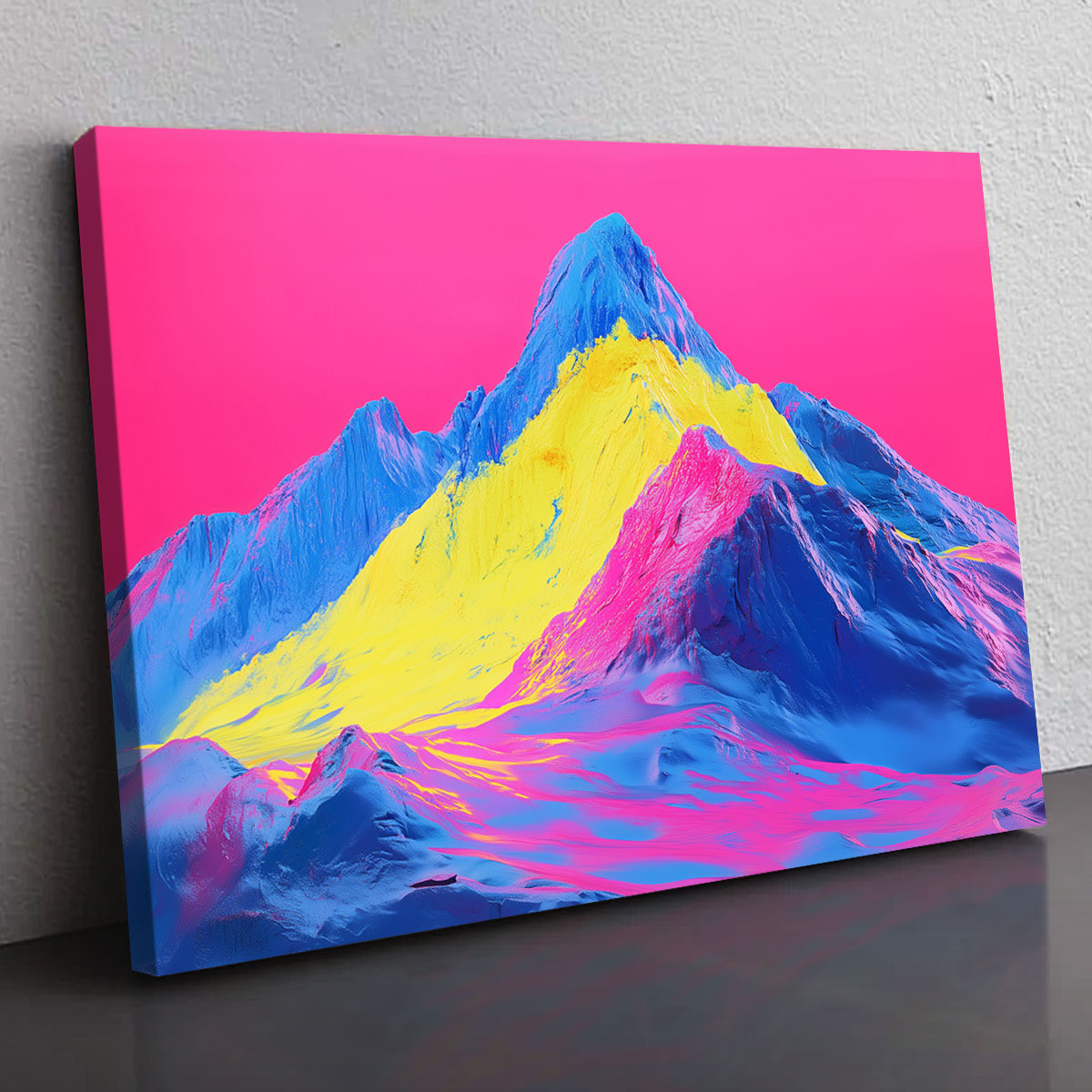 Pop Art Nature Artwork - Vibrant Neon Mountain Wall Art
