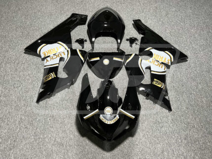 Kawasaki ZX6R 2005-2006 Gloss Black White & Gold Lucky Strike ABS