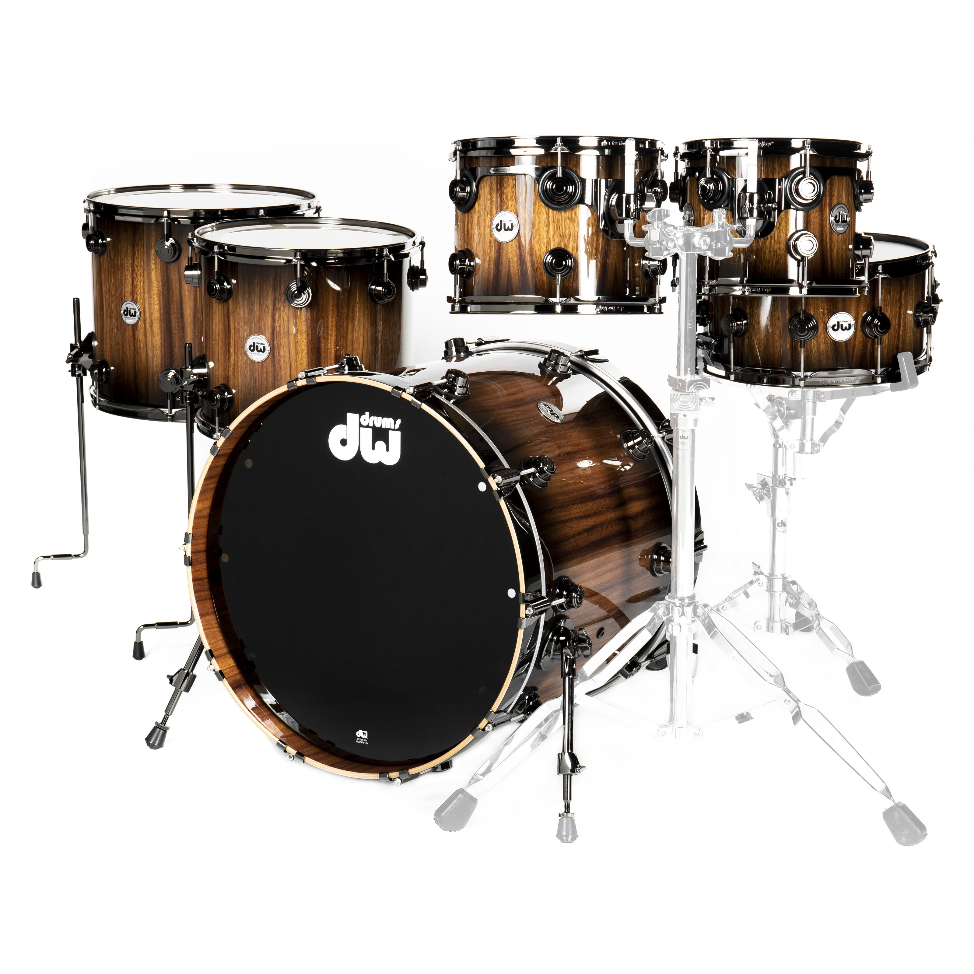 DW Collectors Set Maple VLT 333 Candy Black Burst Exotic over