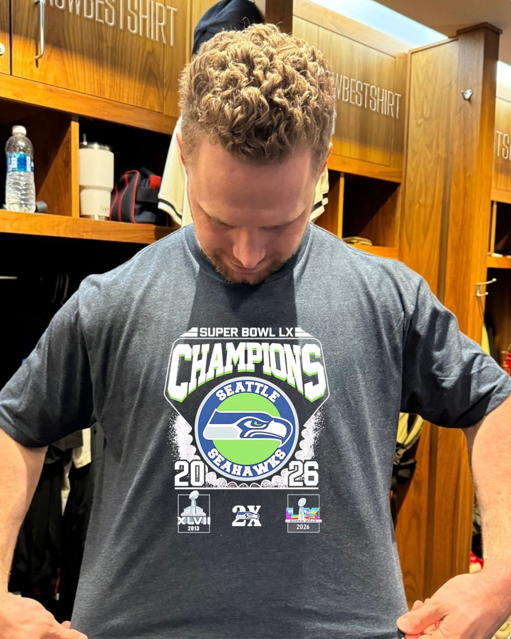 Seattle Seahawks 2X Super Bowl LX Champions 2026 logo shirt