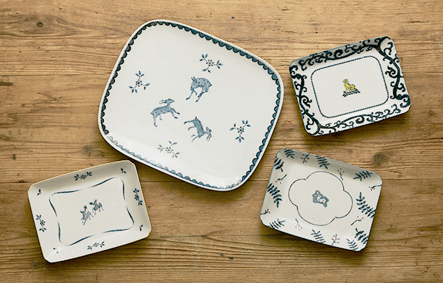 瀬戸焼の印判角皿｜食卓の道具｜中川政七商店 公式サイト