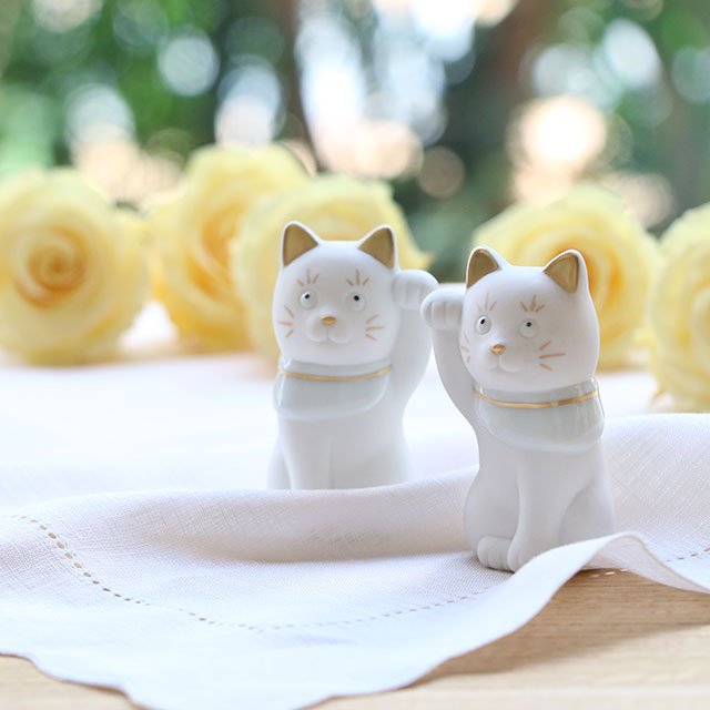 上出長右衛門窯 二寸ちょうえもん招猫 金白｜家を装う｜中川政七商店