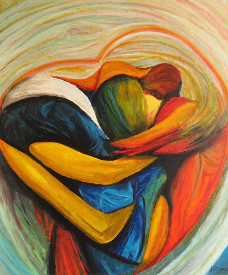 The hug Painting by Jose Antonio Rivero | Saatchi Art Puerto Rico