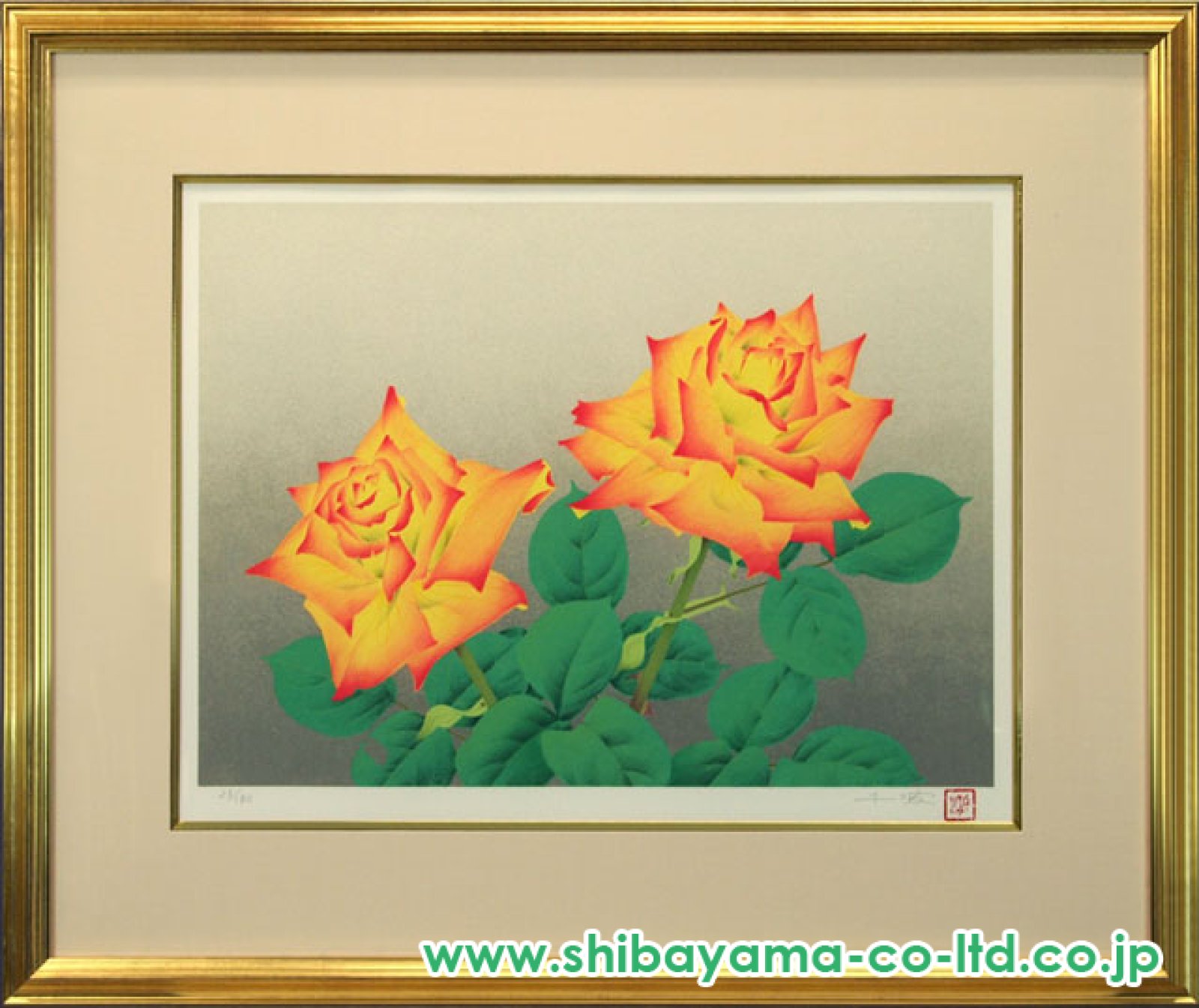 中島千波「素描集花散歩より『薔薇(2)』」リトグラフ :: 絵画買取