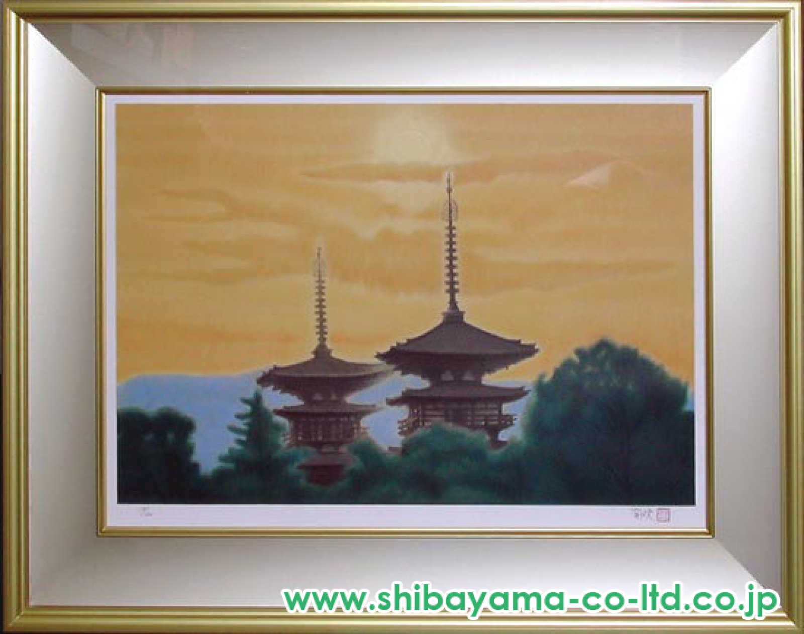 平山郁夫「西ノ京夕映薬師寺」リトグラフ :: 絵画買取・販売 - シバヤマ