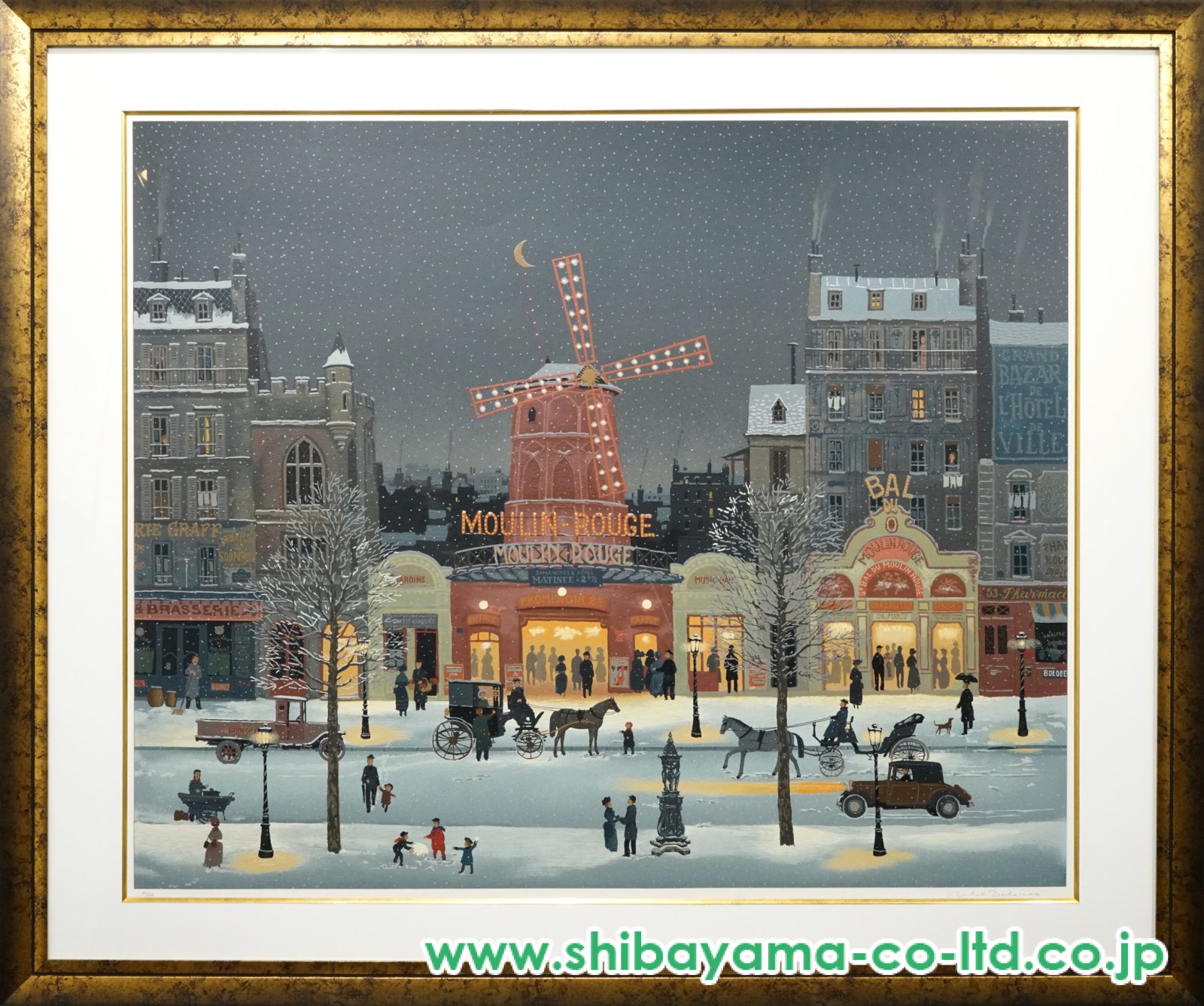 ミッシェル・ドラクロワ「雪のムーランルージュ」セリグラフ :: 絵画