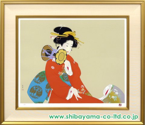 上村松園「鼓の音」シルクスクリーン :: 絵画買取・販売 - シバヤマ