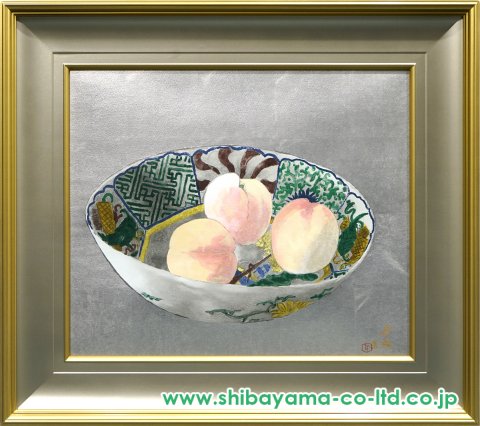 小倉遊亀「桃と鉢」リトグラフ :: 絵画買取・販売 - シバヤマ