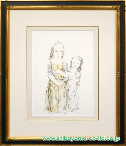 藤田嗣治「二人の少女」リトグラフ :: 絵画買取・販売 - シバヤマ