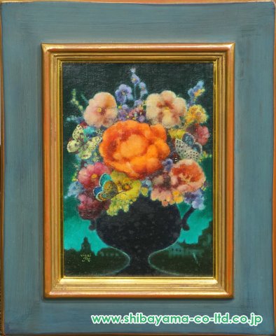 鷹山宇一「晨の花」洋画 SM :: 絵画買取・販売 - シバヤマ