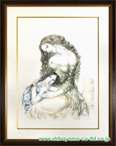 藤田嗣治「母と娘」リトグラフ :: 絵画買取・販売 - シバヤマ
