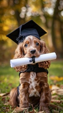 Free Graduate Pup Celebrates Image - Puppy, Graduation, Cap