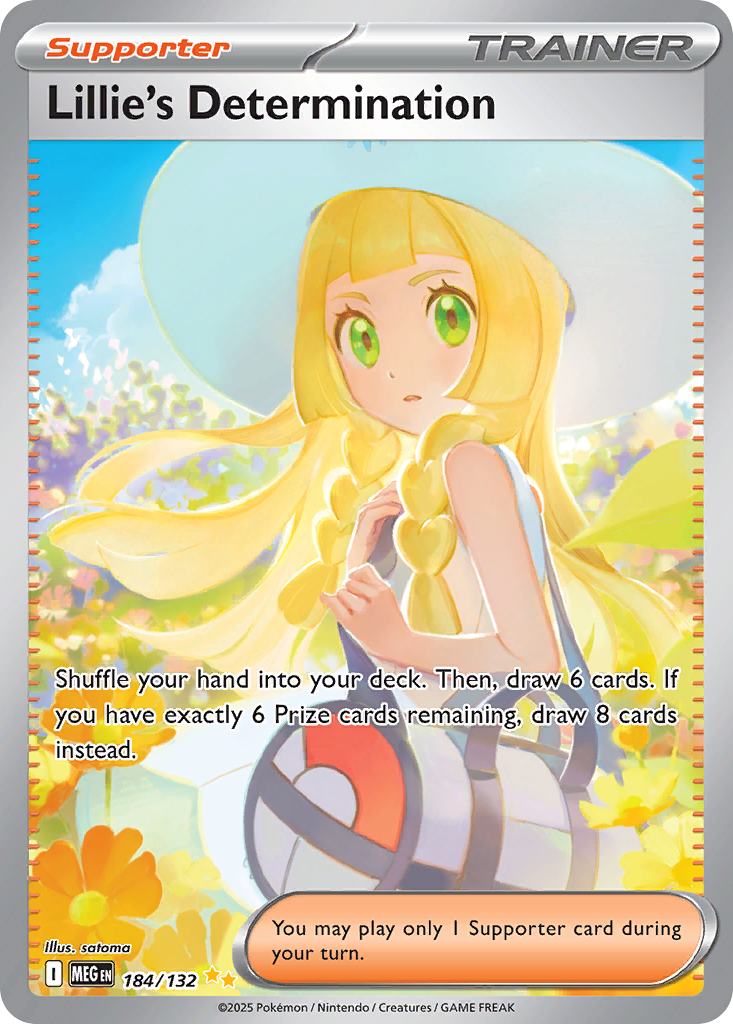 Lillie's Determination #184 Price: $69 → PSA 10: $225 (2025 Guide