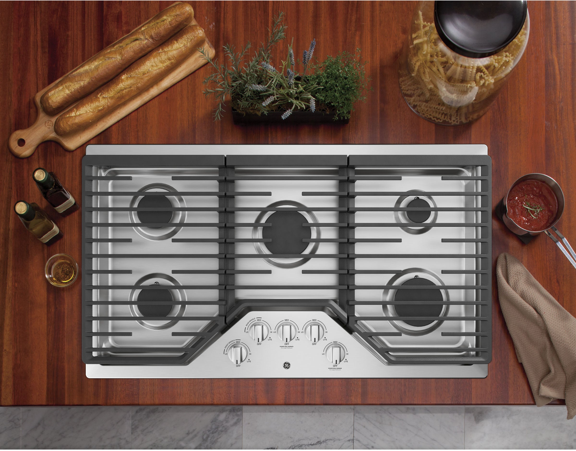 GE JGP5036SLSS 36 Built-In Gas Cooktop Stainless Steel | Plesser's