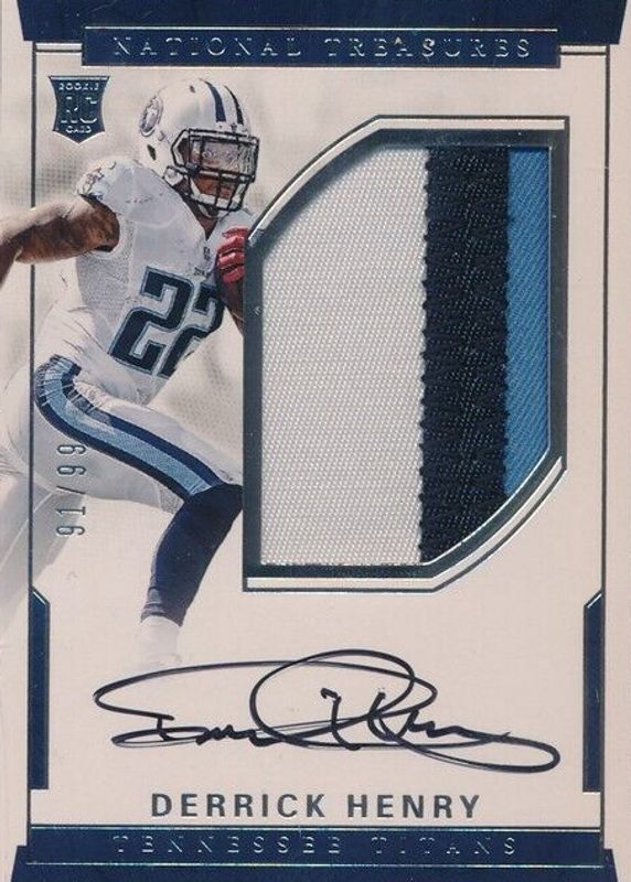 Derrick Henry 2016 National Treasures #112 Rookie Patch Auto /99
