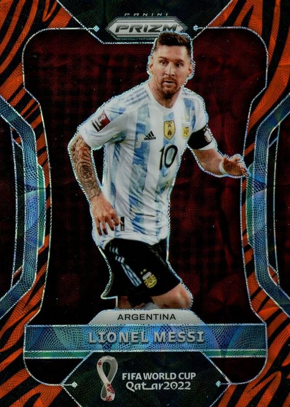 Lionel Messi 2022 Prizm World Cup #7 Choice Tiger Stripe /(SSP