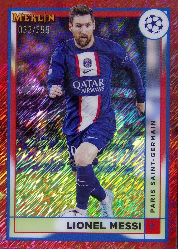 Lionel Messi 2022 Topps Merlin Chrome UEFA Club Competitions #104