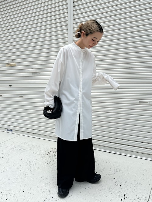 セール】バンドカラータックスリーブロングシャツ（シャツ/ブラウス