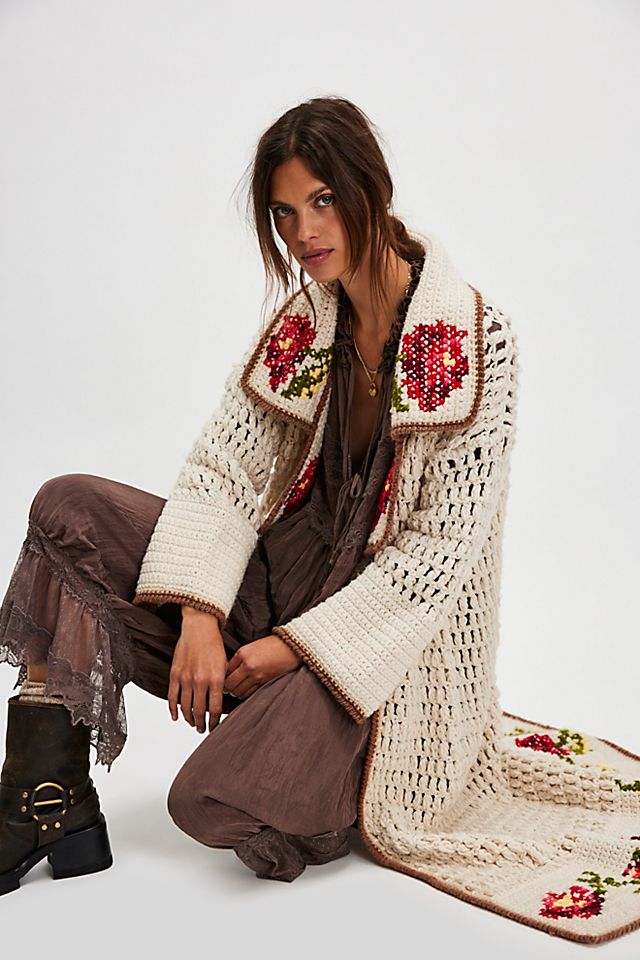 FP One Brinley Crochet Maxi Cardi | Free People