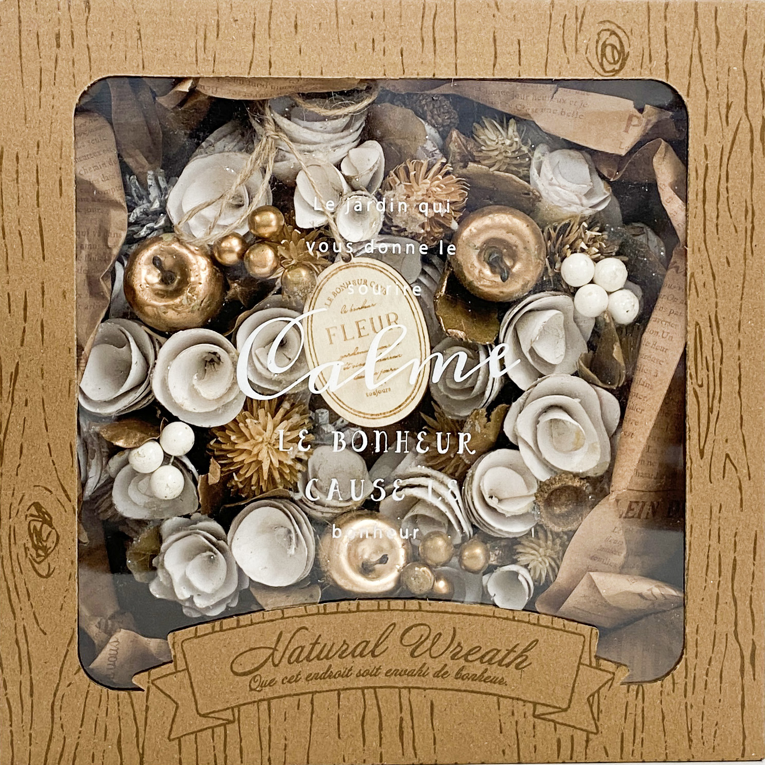 クリスマスリースM（ホワイト＆ゴールド） | Q-FLA（キューフラ）の