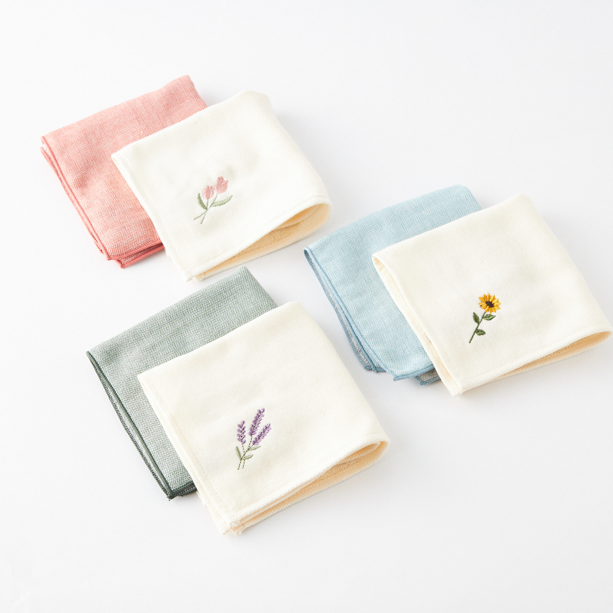 名入れ/BOX入り】今治タオル花刺繍&無地ハンカチ2枚セット | 今治