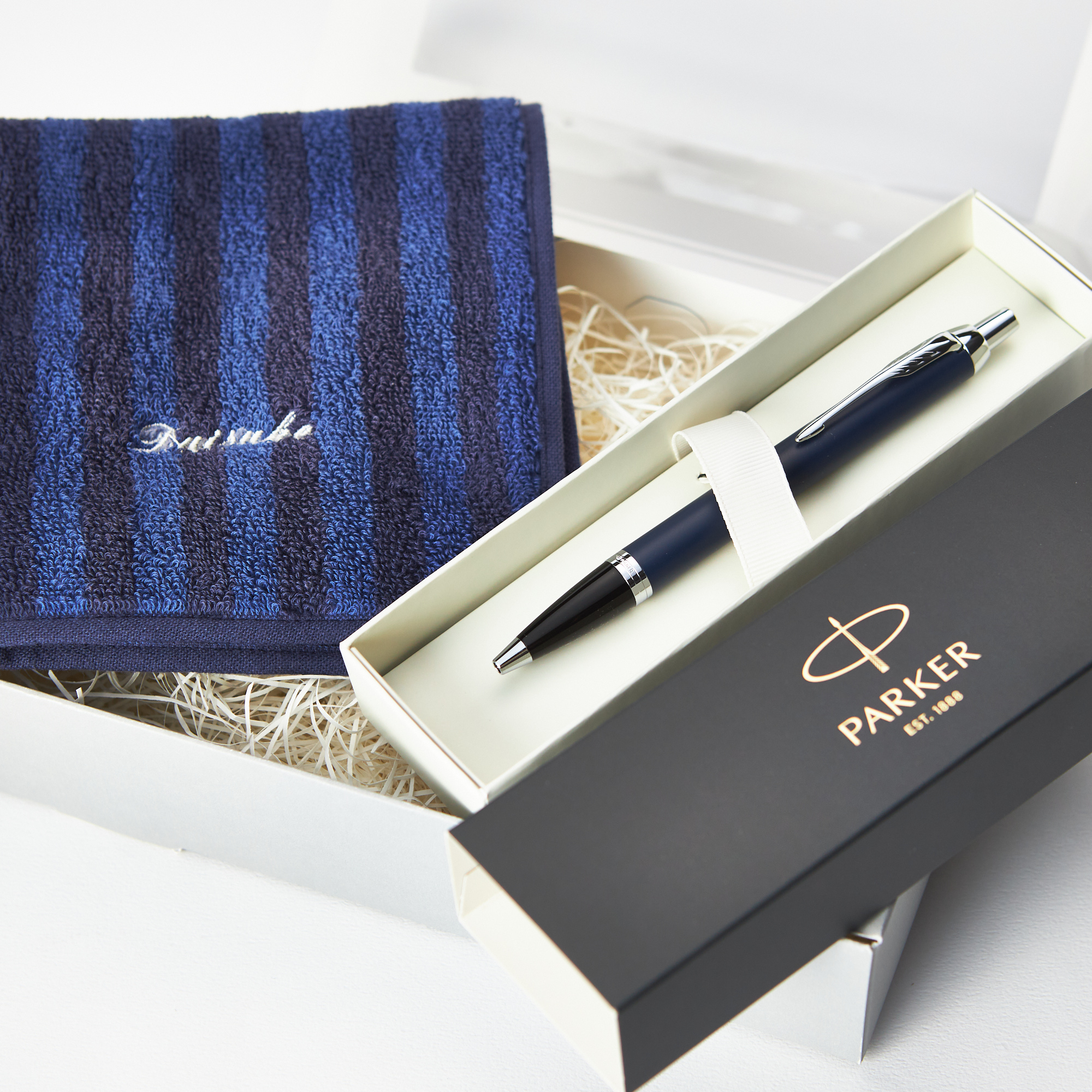 名入れ/BOX付き】選べるハンカチ&ボールペンセット | PARKER（パーカー