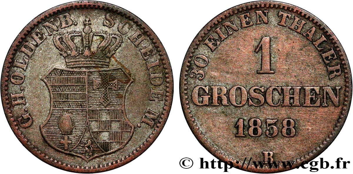 GERMANY - OLDENBURG 1 Silber Groschen 1858 fwo_838784 World coins