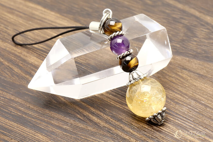 シトリン・タイガーアイ・アメジスト ストラップ ｜ 天然石通販の4976堂