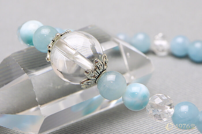 アクアマリン・ラリマーブレスレット 大玉メイン＋6mm ｜ 天然石通販の