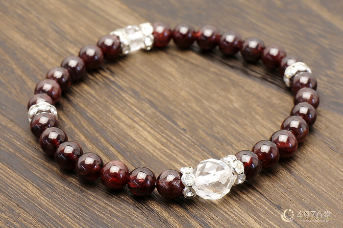 ガーネット ブレスレット 水晶カット2ポイント ｜ 天然石通販の4976堂