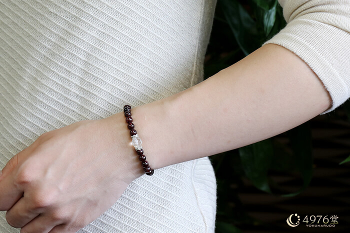 ガーネット ブレスレット 水晶カット2ポイント ｜ 天然石通販の4976堂