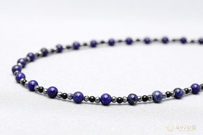 ラピスラズリ ネックレス 4mm+2mm ｜ 天然石通販の4976堂