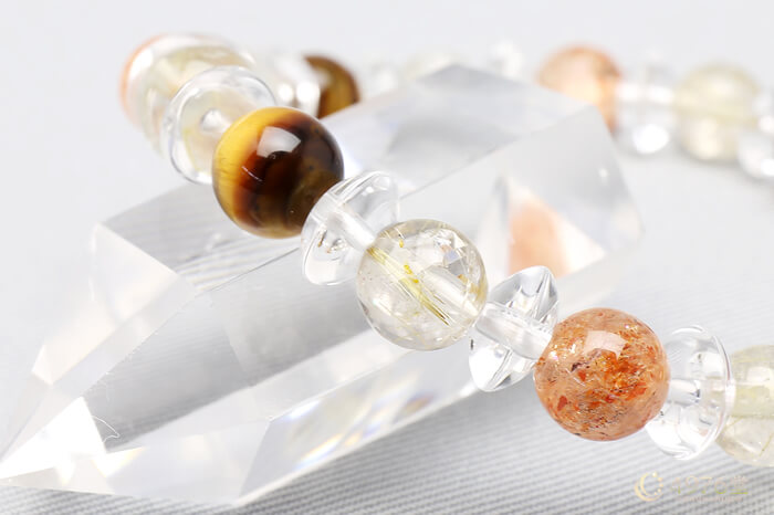 タイガーアイ・ルチルクォーツ・サンストーン ブレスレット ｜ 天然石