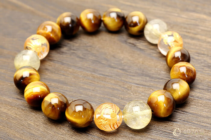 金龍水晶・ルチルクォーツ ・タイガーアイ ブレスレット ｜ 天然石通販