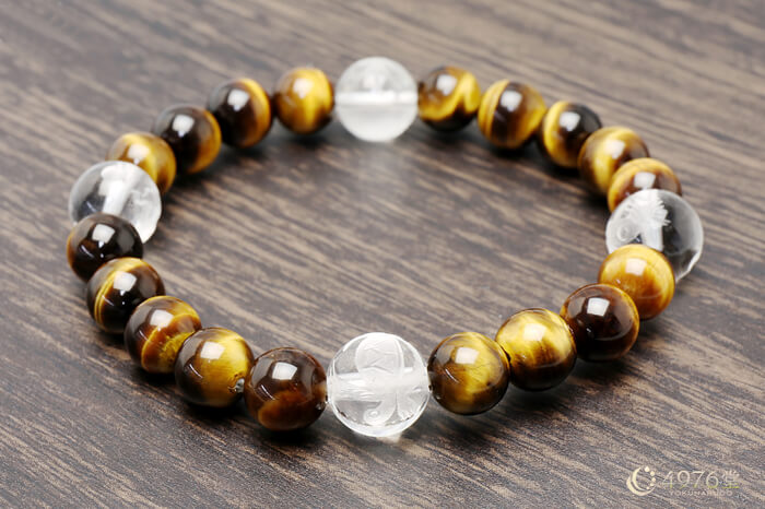 タイガーアイ・四神獣水晶 ブレスレット 8mm ｜ 天然石通販の4976堂
