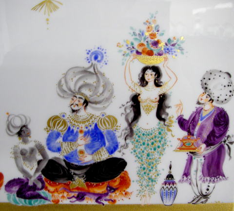 マイセン アラビアンナイト 千夜一夜 美しい72cm大型陶板画