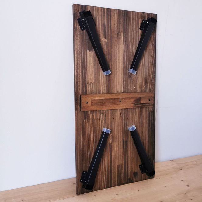 天然木 折りたたみ ローテーブル ダークブラウン 90×45cm 1台 完成品