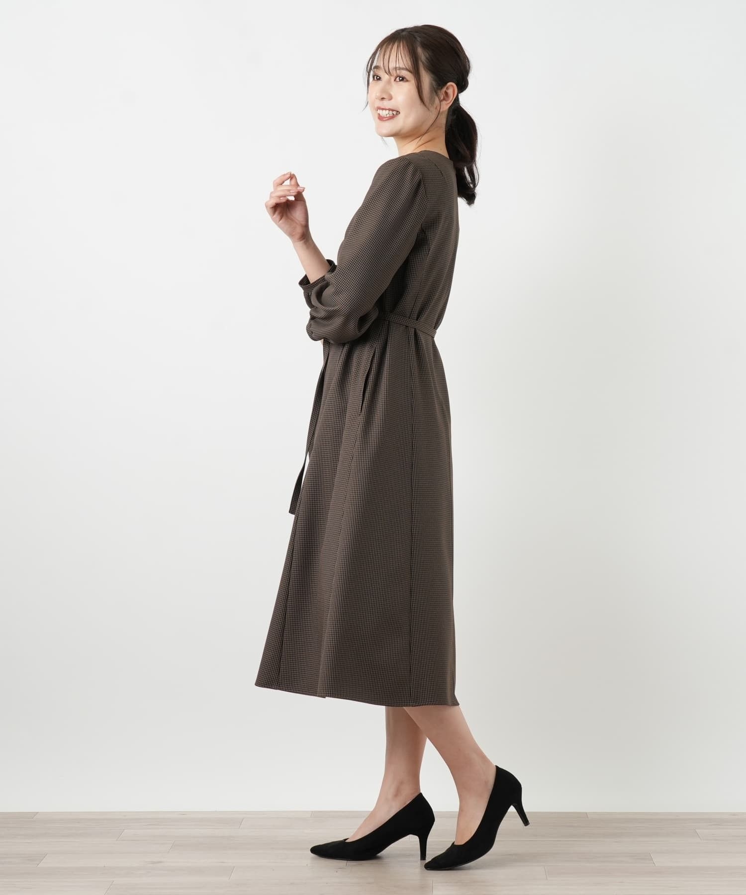 洗えるチェックワンピース【Leilian WHITE LABEL】|レリアン